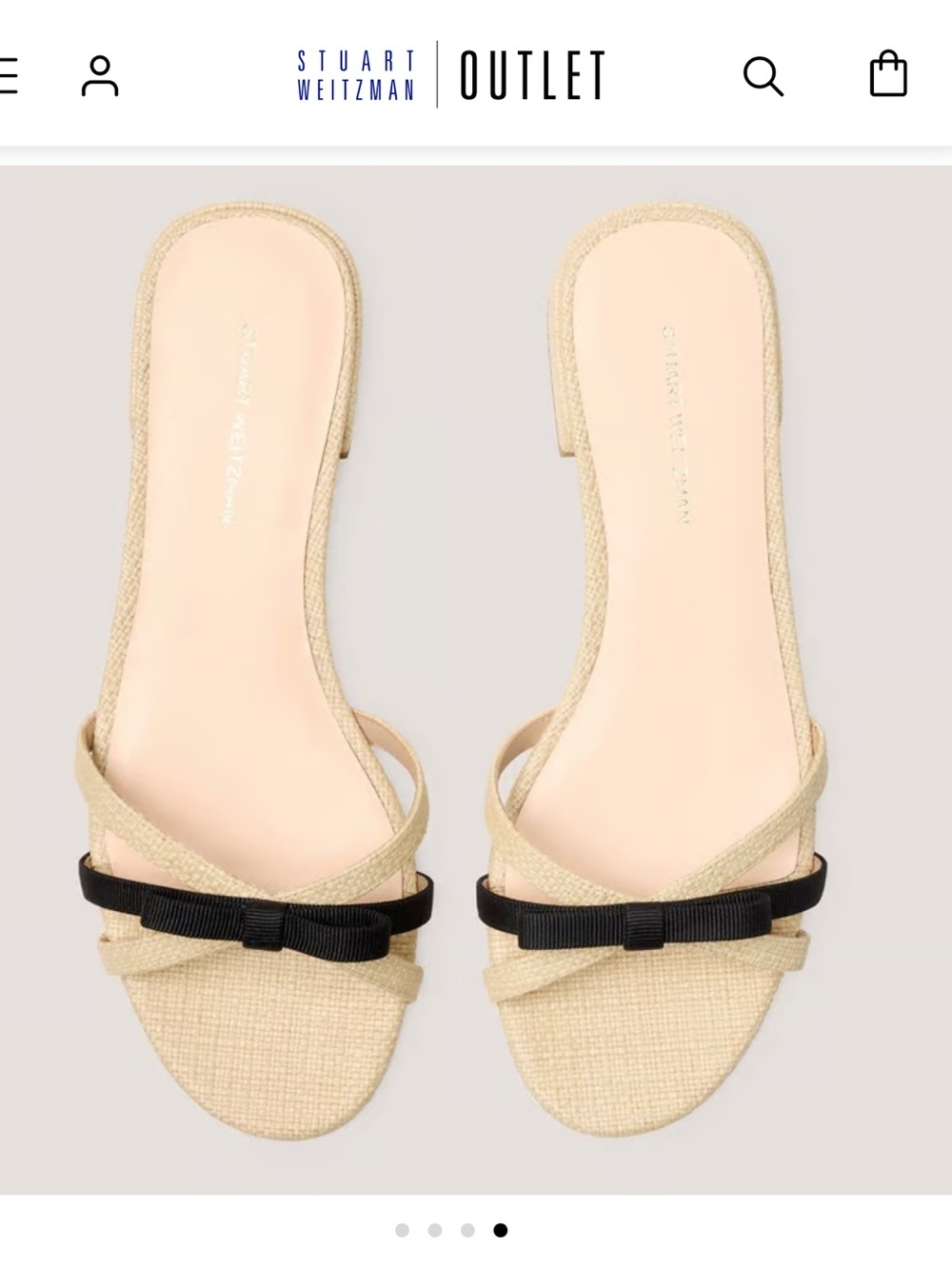 Stuart Weitzman Natural & Black Missy Slide Sandal